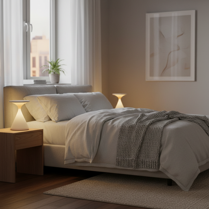 Aeron Hourglass | Dimmable Battery Operated Table Lamp