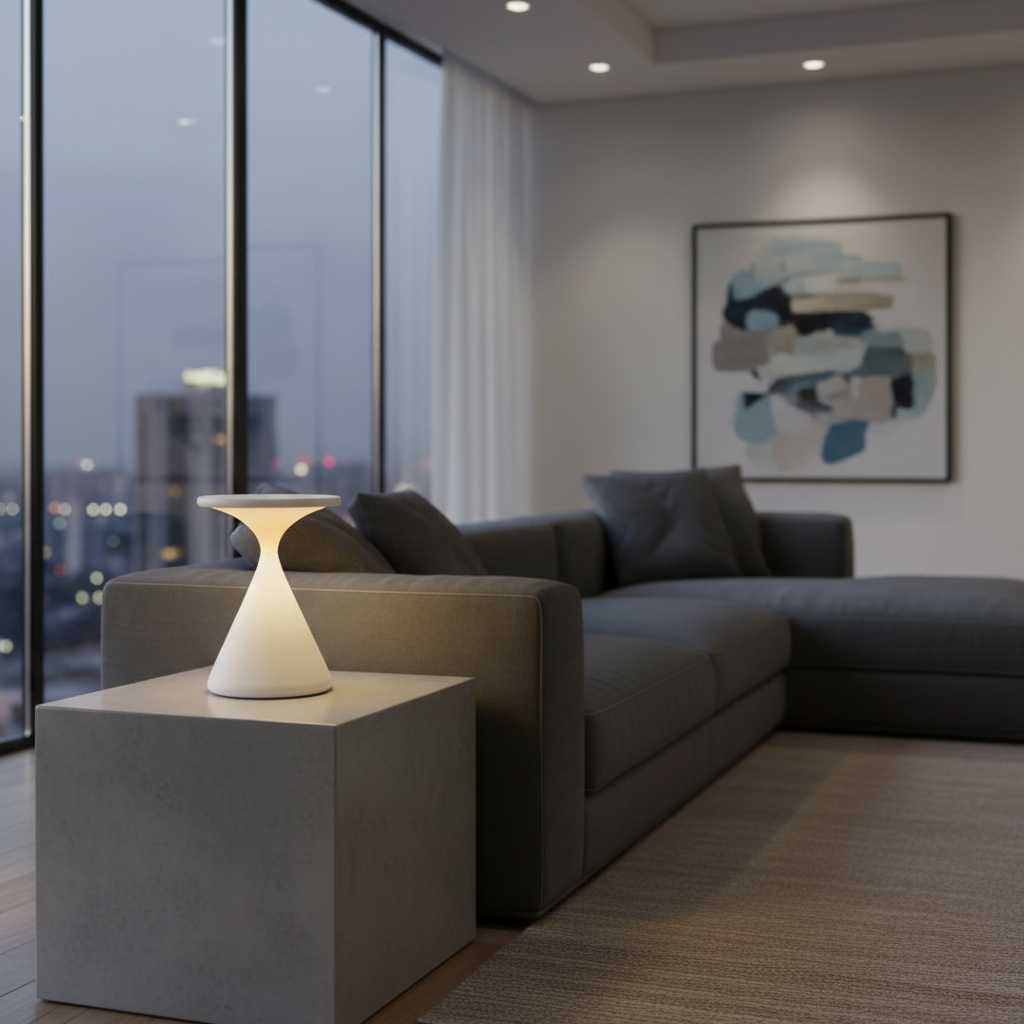 Aeron Hourglass | Dimmable Battery Operated Table Lamp