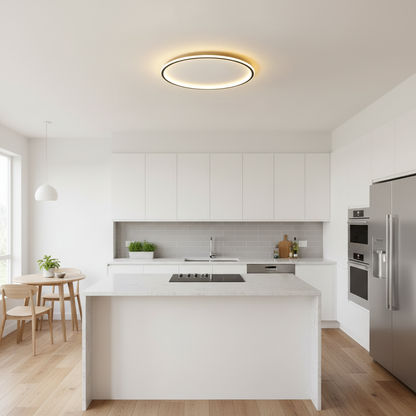 Round LED Ceiling Light Black | Modern Flush Mount Fixture