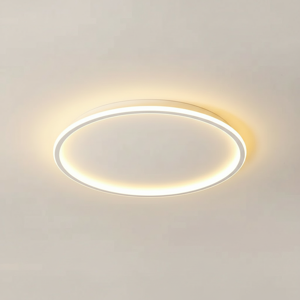 Round LED Ceiling Light Black | Modern Flush Mount Fixture