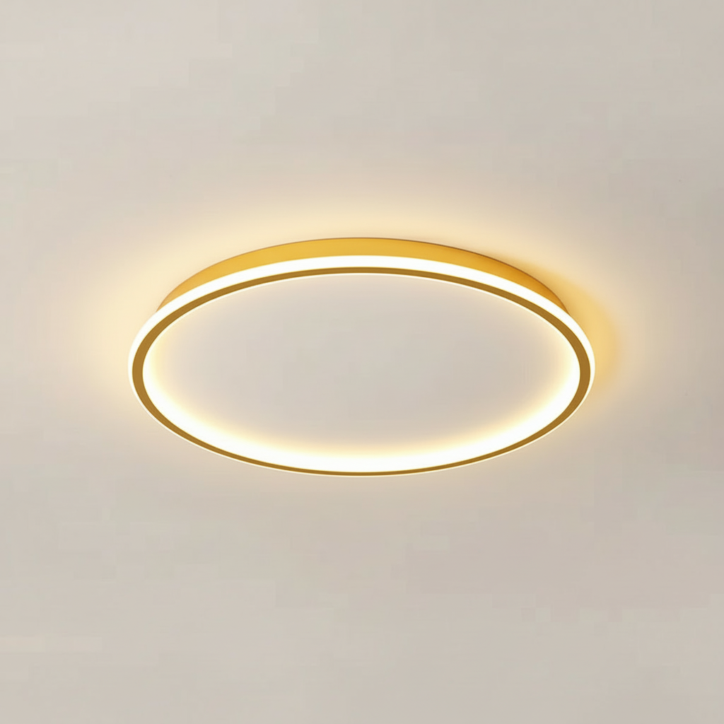 Round LED Ceiling Light Black | Modern Flush Mount Fixture