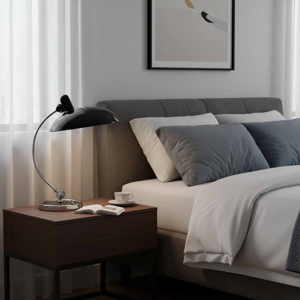 ScandiArc | Bauhaus Table Lamp for Bedroom & Desk Use