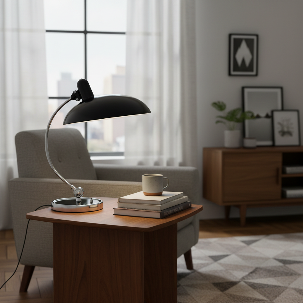 ScandiArc | Bauhaus Table Lamp for Bedroom & Desk Use